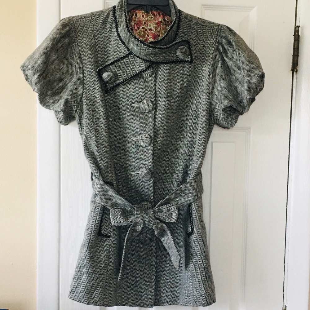 Beatnik garb Black/White Tweed Top